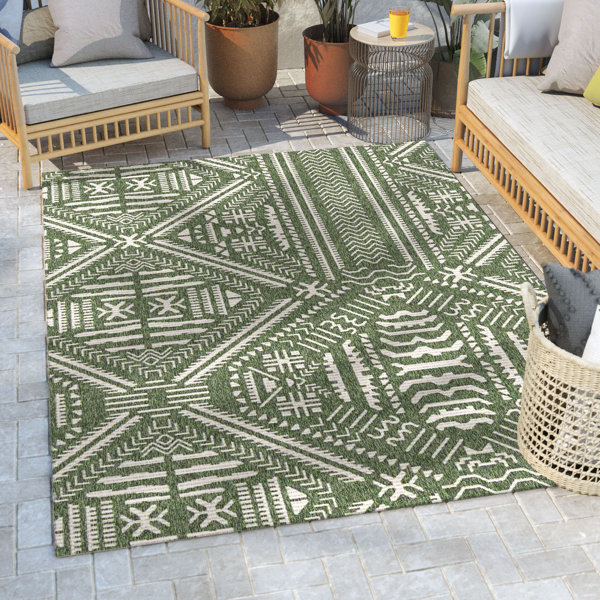 Well Woven Medusa Khalo Geometric FlatWeave Indoor/Outdoor Area Rug